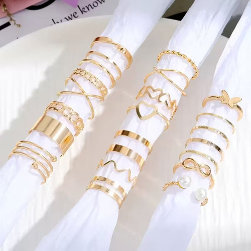 Celestia 22-Piece Boho Gold Ring Set